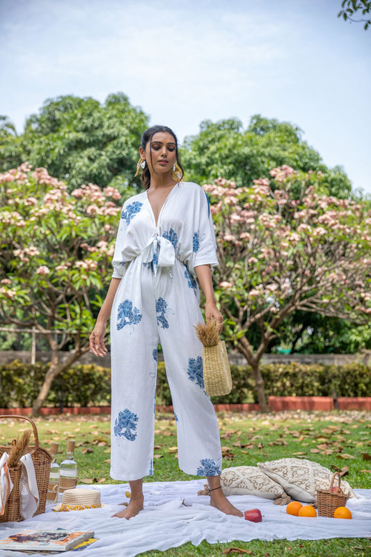 Breezy Bunch White Jumpsuit - Yuvani