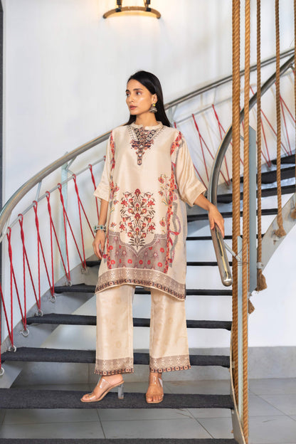 Iconic Ivory Kaftan Set - Yuvani
