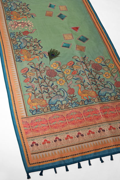 Kalrav Chanderi Cotton Saree - Yuvani