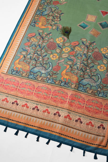 Kalrav Chanderi Cotton Saree - Yuvani