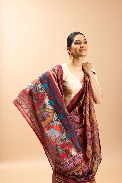 Maaya Chanderi Cotton Saree - Yuvani