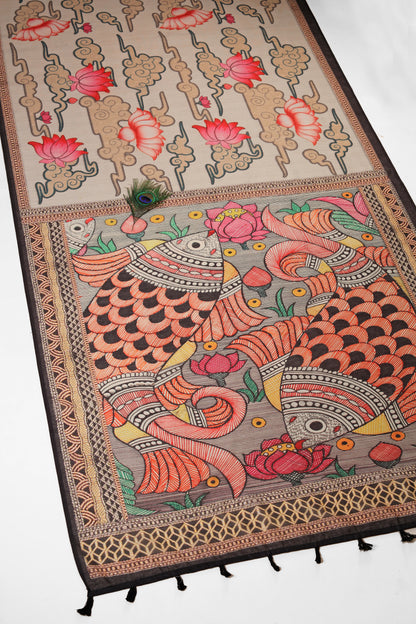 Matsya-Raag Chanderi Saree - Yuvani