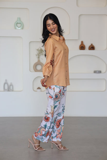Mustard Contrast Printed Co-Ord Set - Yuvani