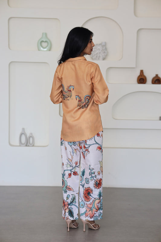 Mustard Contrast Printed Co-Ord Set - Yuvani