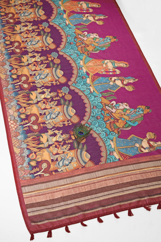 Neel Nartan Chanderi Saree - Yuvani