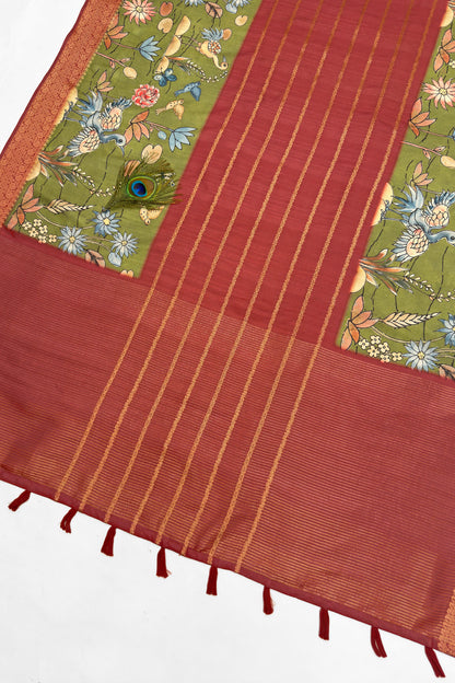 Pakshi Leela Jacquard Silk Saree - Yuvani