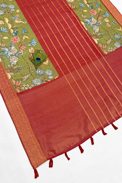 Pakshi Leela Jacquard Silk Saree - Yuvani