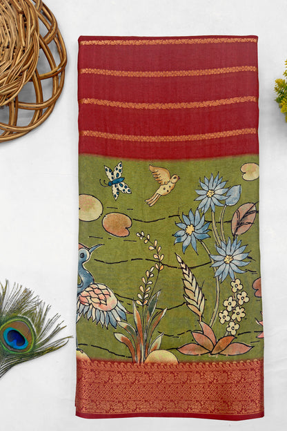 Pakshi Leela Jacquard Silk Saree - Yuvani