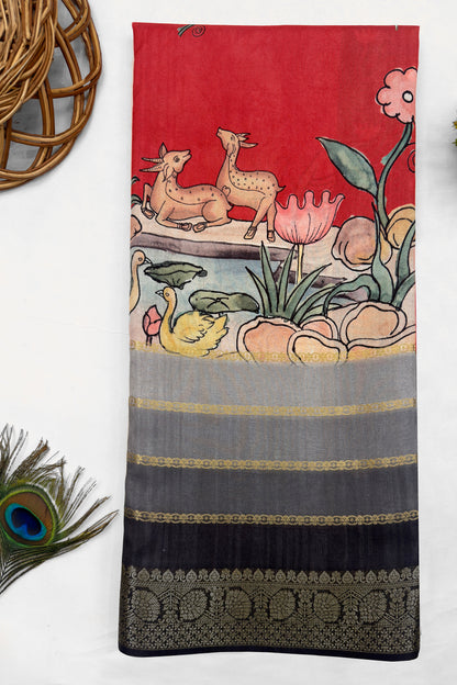 Raj Gaj Jacquard Silk Saree | Jacquard Silk fabric | Pichwai Print Saree | yuvani vesture