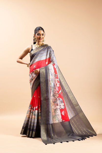 Raj Gaj Jacquard Silk Saree | Jacquard Silk fabric | Pichwai Print Saree | yuvani vesture
