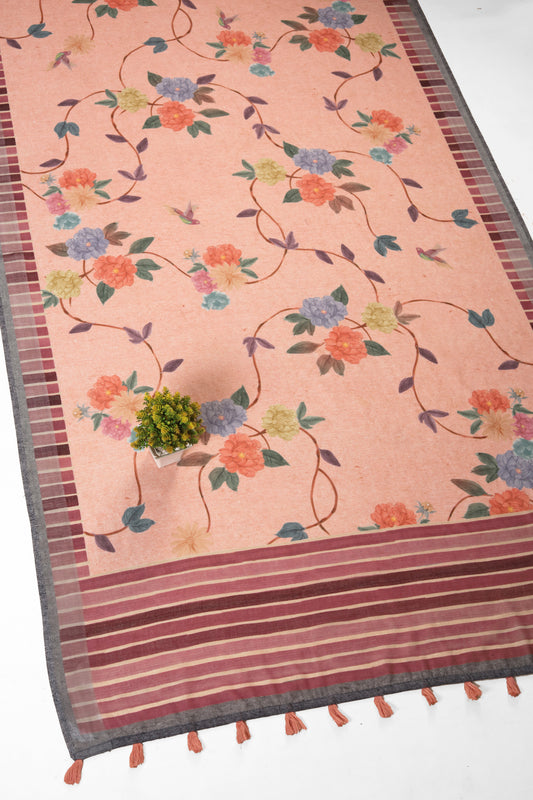 Ritu Kamal Linen Saree - Yuvani