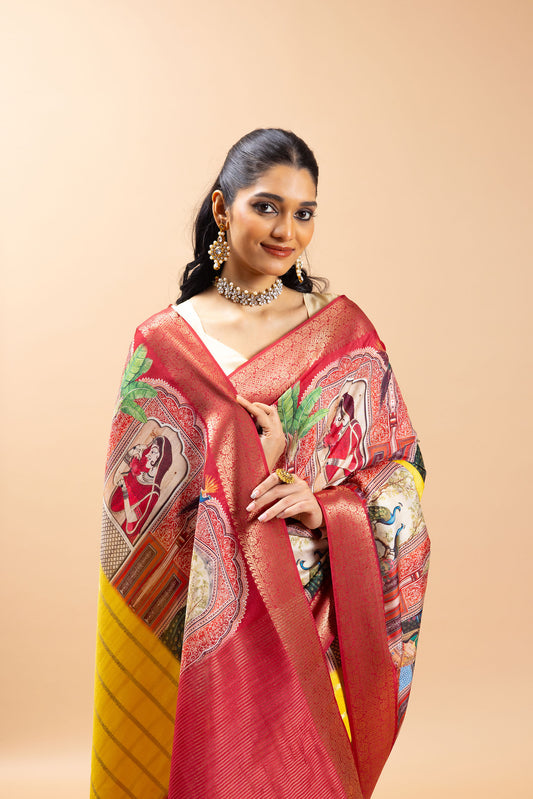 Designer jacquard silk saree for women festive wear Shahi Nazarana