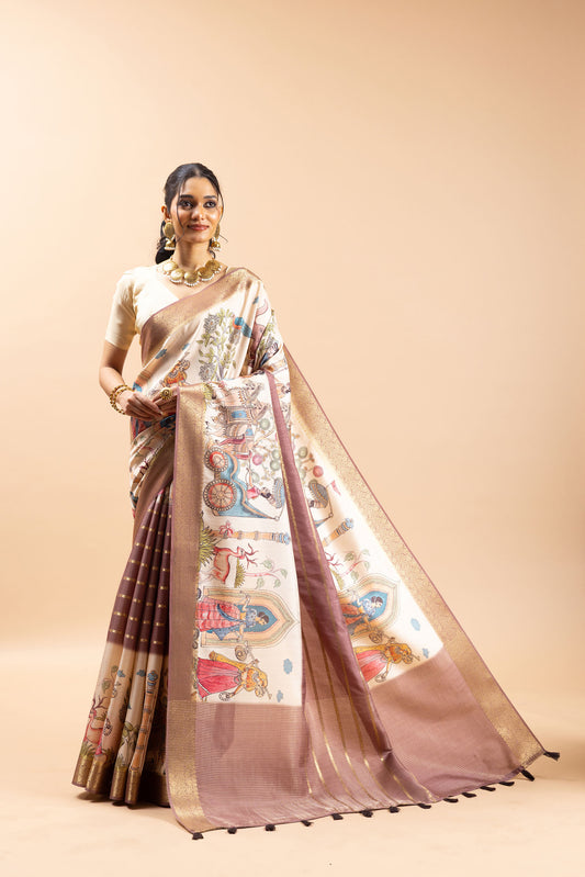 Sundar Kahani jacquard silk saree | yuvani vesture | frontside view