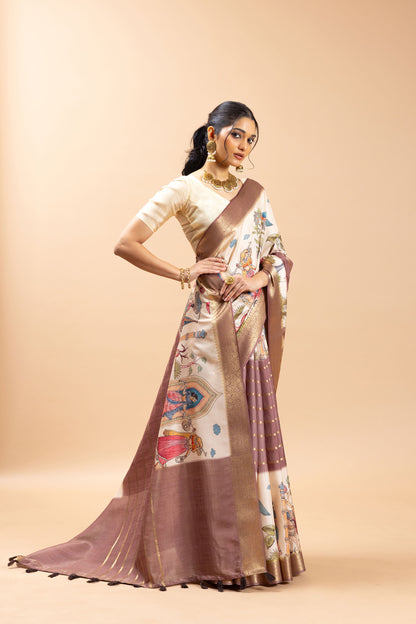 Sundar Kahani Saree designer storytelling saree jacquard silk saree for women