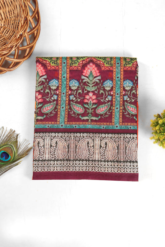 Surya Kesari Chanderi Saree - Yuvani
