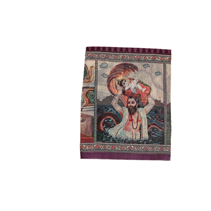 Vrindavan Leela Purple Printed Saree | Yuvani vesture