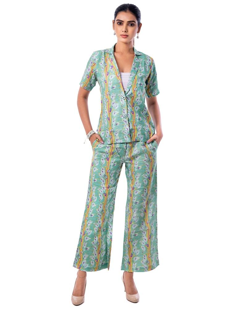 Sea Green Dreams Linen Pants | Yuvani